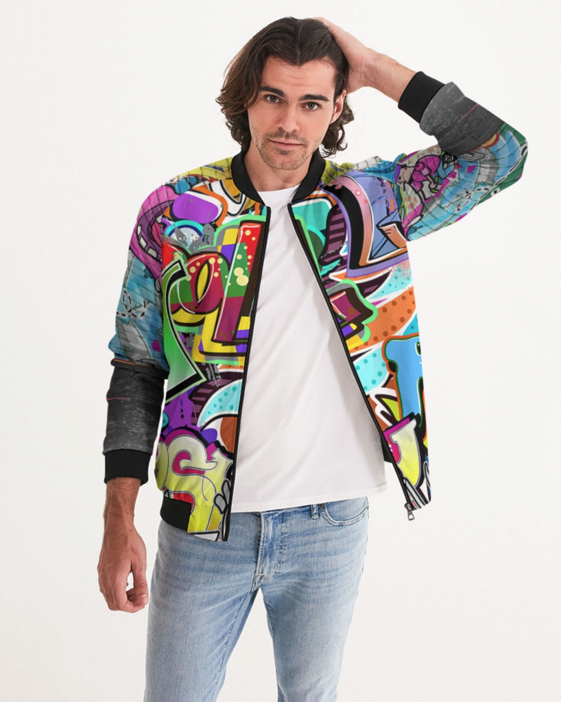 “90’S HIP-HOP” MEN’S BOMBER JACKET – RuebxQube.com